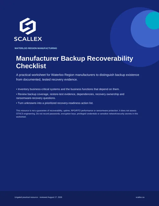 Manufacturer Backup Recoverability Checklist cover